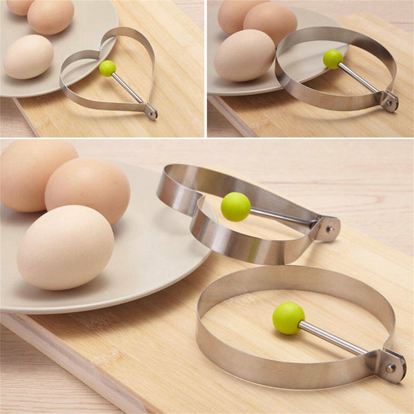 5X Fried Egg Mould Egg Rings Stainless Steel Metal Ring Pancake Frying Shape AUS