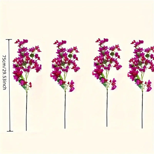 2X Silk Bougainvillea Branches Bougainvillea Artificial Flowers Iron Wire Stem