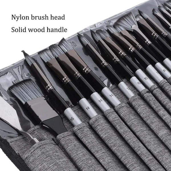 48PCS Artist Paint Brush Set Nylon Brushes for Acrylic Watercolour Oil Painting
