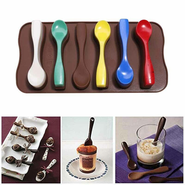 Silicone Spoon Shape Chocolate Mold Kitchenware Jelly Ice Mould Cake Baking Tool