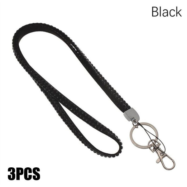 3PCS Rhinestone Lanyard Neck Strar ID Card Holder Key Case Name Badge ID card AU