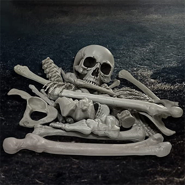 12PCS Christmas Skeleton Bones Skull Body Part Prop Graveyard Outdoor Decoration