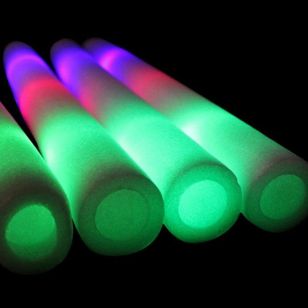 LED Foam Sticks RGB Thunder Wand Glow Sticks Flashing Light Rave Party