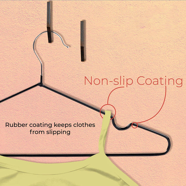 50 Pack Metal Clothes Hangers – Non Slip Rubber Coated Wire Hangers for Suits, Coats and Shirts