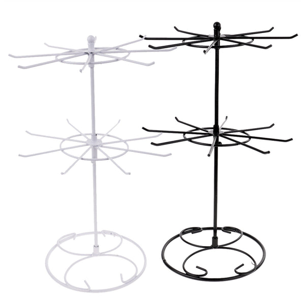 2-Tier Metal Rotating Jewelry Display Stand Hat Socks Display Rack Keyring Rack