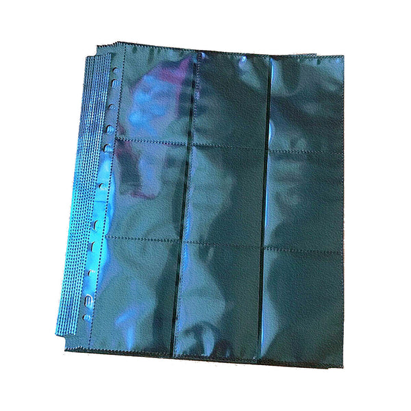 20 x 18-Pocket Card Binder Pages Black Sideload Baseball Trading Folder Storage