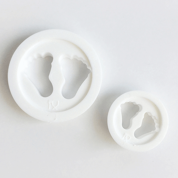 2PCS Newborn Mould Mold Cake Fondant Cutter Decoration Hot Baby Feet Sugarcraft