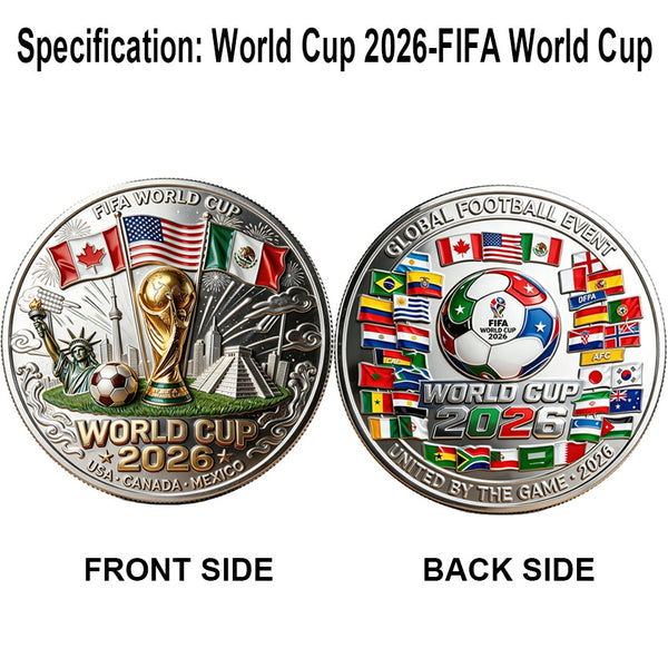 3D Commemorative Coin Football Souvenir Collectible USA Canada Mexico 2026