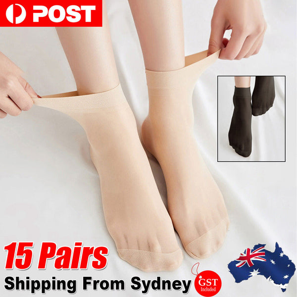 15 Pairs Women Ladies Sheer Stocking Elastic Short Anklets Silk Socks Short BULK