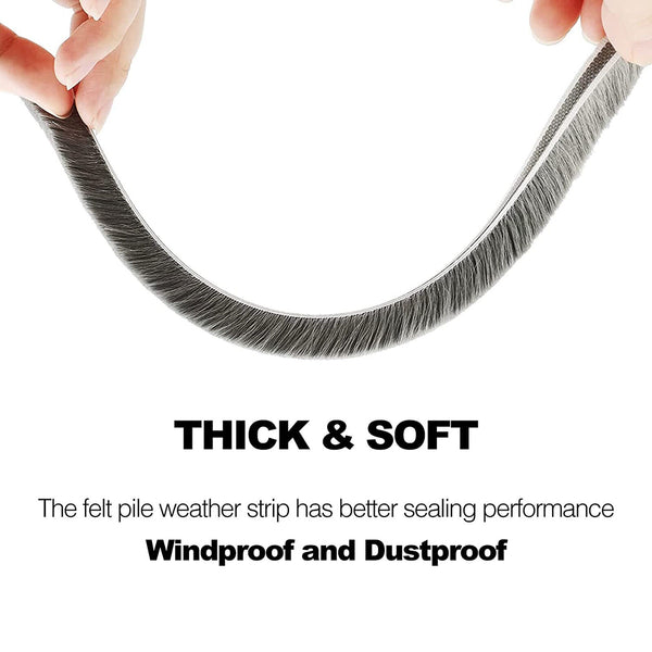 10M Hairy Seal Brush Pile Door Window Sliding Weather Strip Draught Excluder AUS