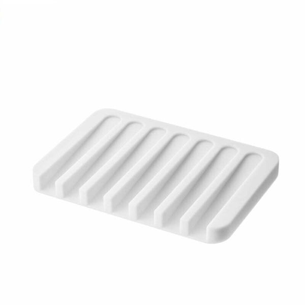 5pcs Silicone Soap Dish Storage Holder Soapbox Plate Tray Drain Box Tool Bathroom