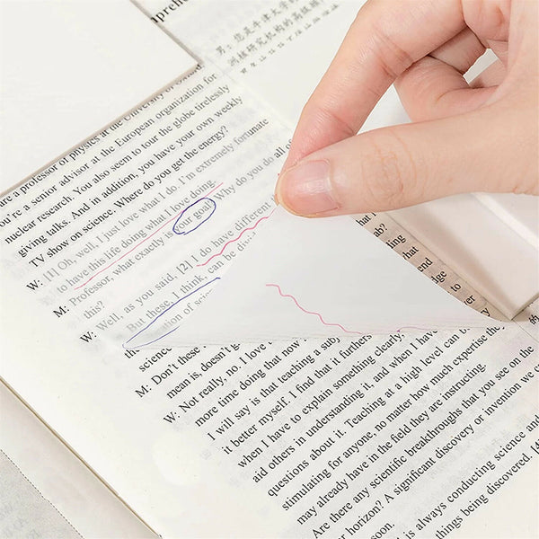 UP 600 Sheets Transparent PET Memo Sticky Note Daily To Do Stationery Waterproof