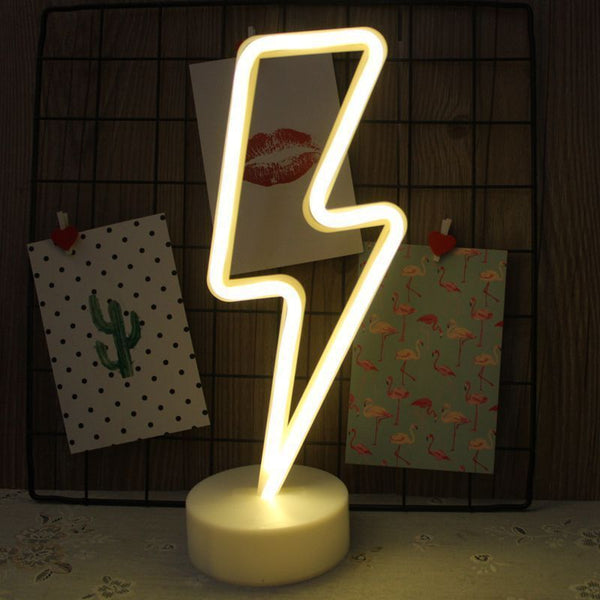 LED Rainbow Neon Sign Lights Lamp Kids Bedroom Bedside Night Warm Light Decor