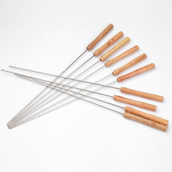 120PCS BBQ Metal Skewers Stainless Steel Flat Needle Barbecue Tools Kebab Stick