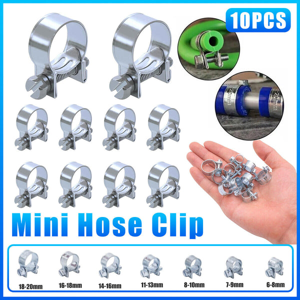 10pcs galvanized iron fuel hose clamps for automobile air pipe secure gri AU