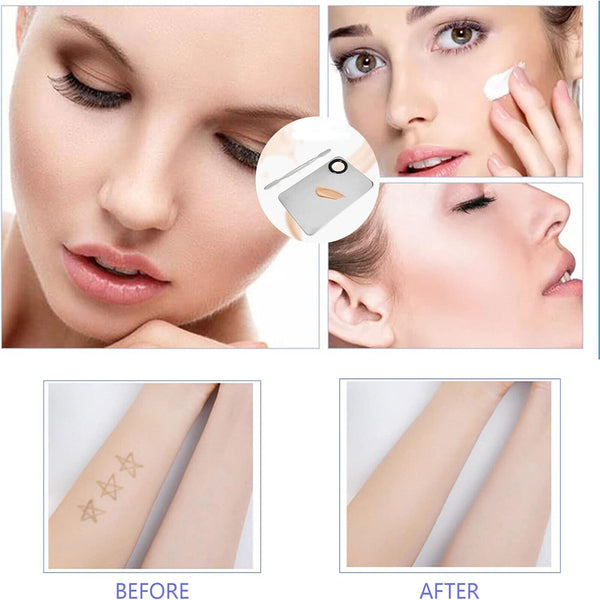 2pcs Stainless Steel Mixing Palette with Spatula Professional Cosmetic Makeup AU