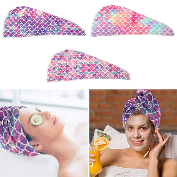 Fast Dry Microfibre Hair Towel Drying Turban Bath Head Wrap Hat Spa Cap AU Stock