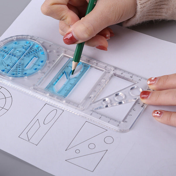 Multifunctional Geometric Ruler Student Mathematics Drawing Tools School Office