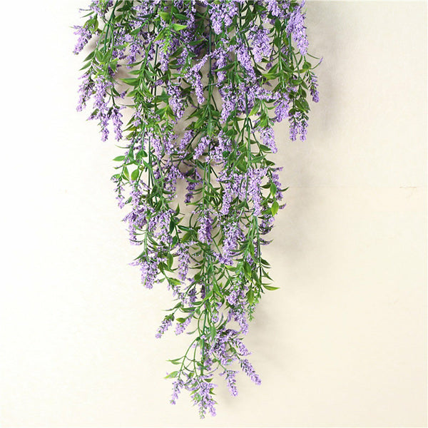 4PCS Hanging Artificial Plants Fake Lavender Home Porch Decor Party Vine Flower