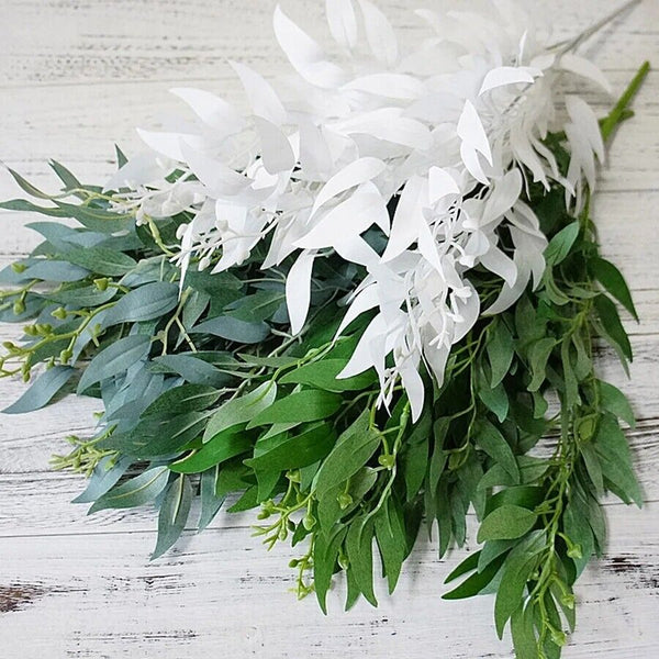 5pcs Large Artificial Flower Willow Leaves Bouquet Plant Branch Decor DIY Party