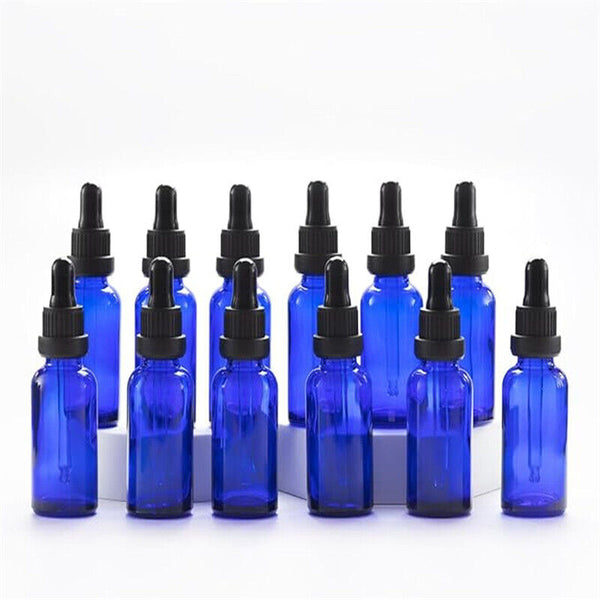 5-30PCS Blue Glass Liquid Dropper Reagent Eye Pipette Essential Oils Bottle AUS