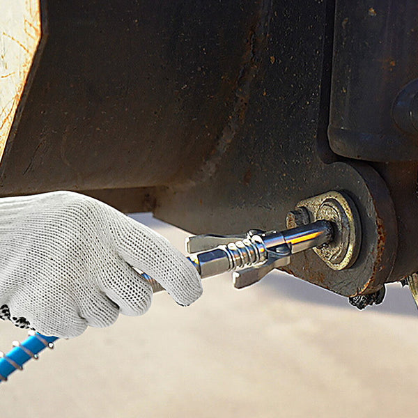 2X Grease Tool Coupler Heavy-Duty Quick Lock Double Handle Leak-Free Grease Gun
