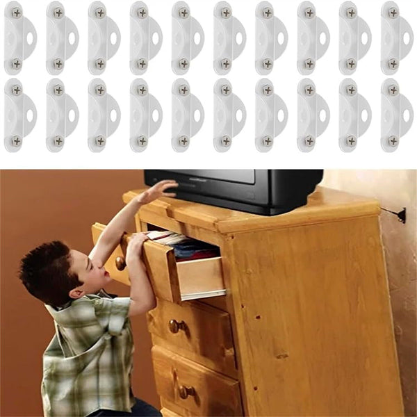 2-10Sets Furniture Anchors Anti Tip Kit Metal Anchors Wall Secure Earthquake AUS