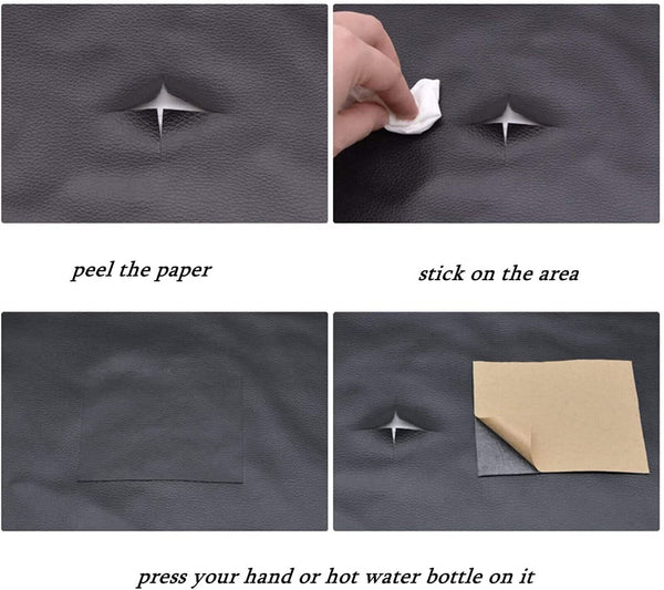 Self Adhesive Leather Repair Patches Kit Sofa Couch Car Seats Patching Tools PU