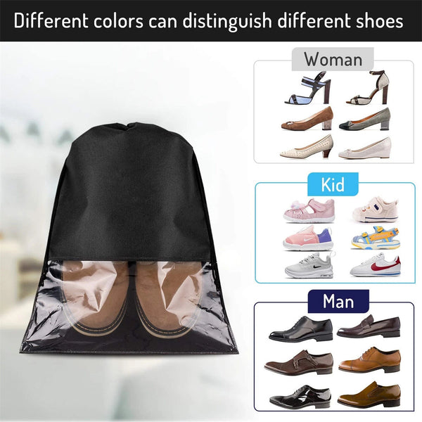 Portable Shoes Bag Travel Storage Pouch Drawstring Bag Non-woven Shoe Bag