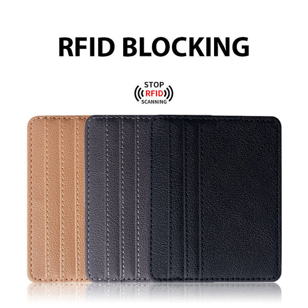 RFID Blocking Purse Flip Leather Wallet Slim Credit Card Holder Mens Money Clip