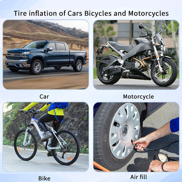 37cm Air Tyre Tire Chuck Inflator Hose Flexible For Motorcycle Bike Car AU