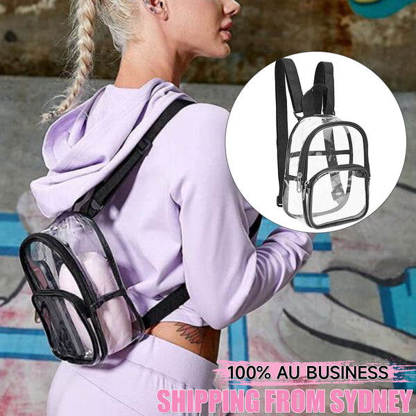 Transparent Backpack Bag Clear PVC Travel Shoulder Bag School Bag Strap Book Bag