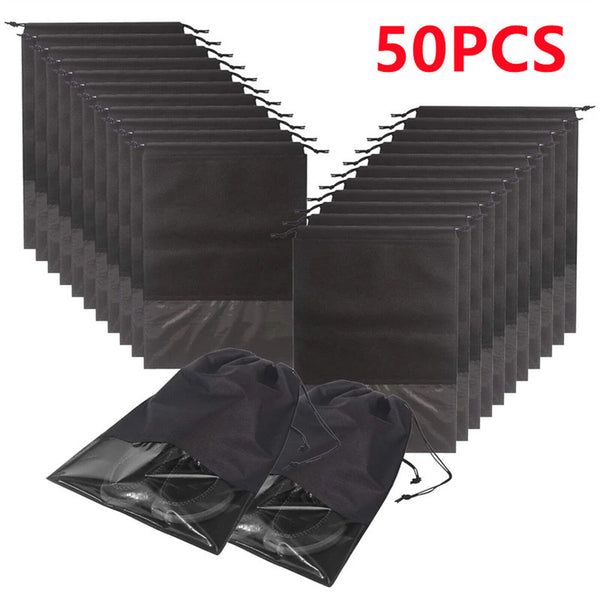 Portable Shoes Bag Travel Storage Pouch Drawstring Bag Non-woven Shoe Bag