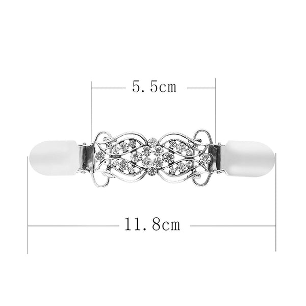 Cardigan Sweater Crystal Clips Pin Brooch Shawl Shirt Collar Buckles Scarf Clasp