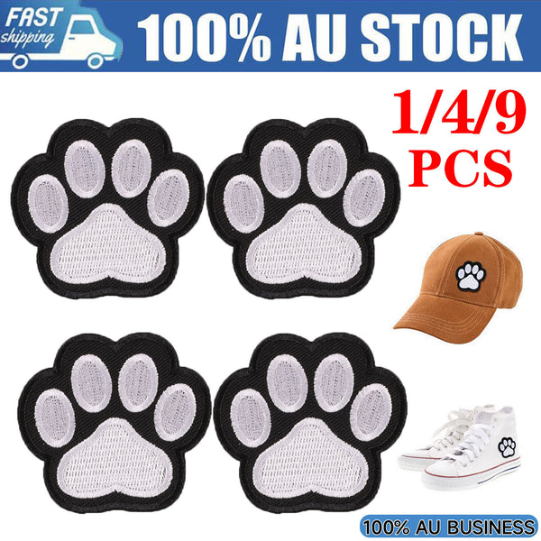 2023 Iron on Patches Paw Print Cat Dog Paw Print DIY Embroidery Patches AU STOCK
