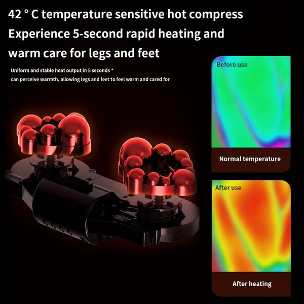 Foot Massager - Electric Shiatsu Kneading Leg & Calf Massage Machine with Heat (Navy Blue)