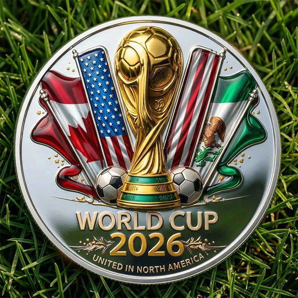 3D Commemorative Coin Football Souvenir Collectible USA Canada Mexico 2026