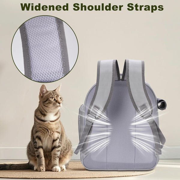 Transparent Pet Carrier Backpack Breathable Travel Bag for Cats Small Dogs Grey
