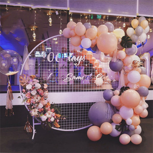 1.8M Iron Grid Mesh Wedding Arch Round DIY Stage Backdrop Decor Flower Stand Pr