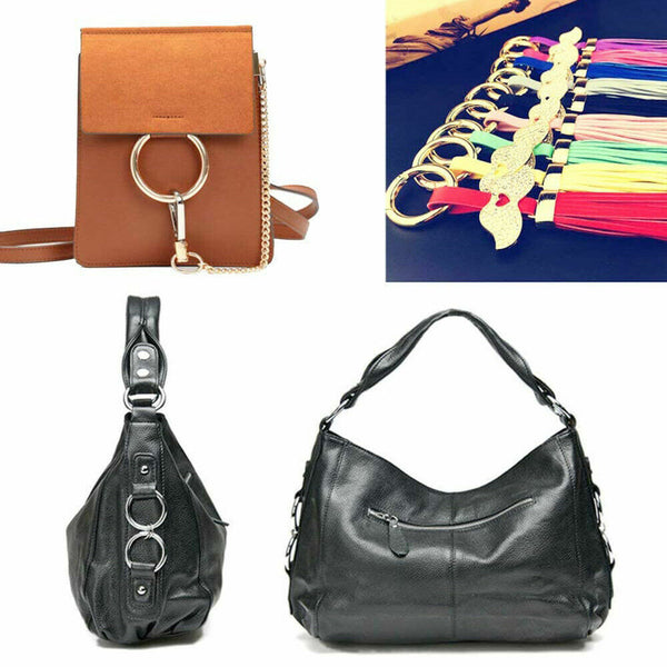 20PCS Round Snap Clip Hook Mini Carabiner Keychain Keyring Bag Connector Ring AU