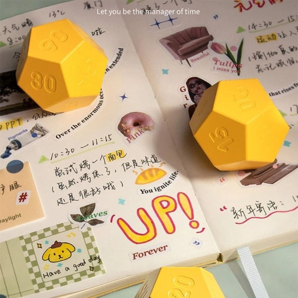 Cube Timer 450mAh Rechargeable Mini Time Management Cube Dodecagon Time Ball