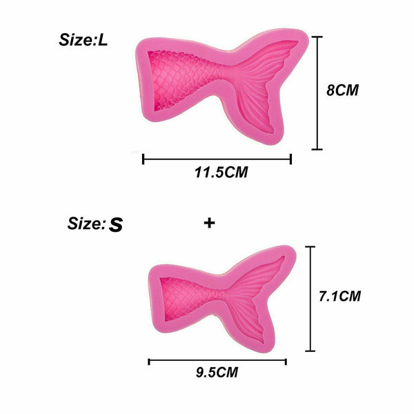 Silicone Mermaid Tail Cake Fondant Mold Chocolate Baking Mould Decor Sugarcraft