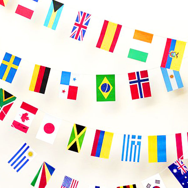 2PCS International Flag Bunting 100 Country Flags String Banner Party Decoration