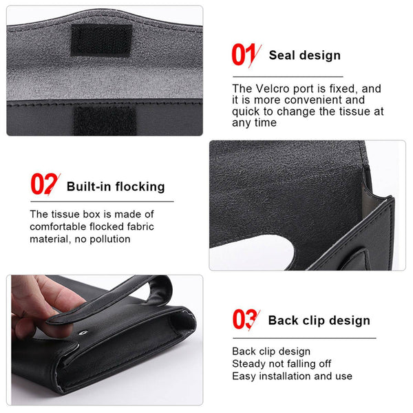 Car Tissue Box Cover Towel Sun Visor Paper Napkin Case Holder Organizer Storage