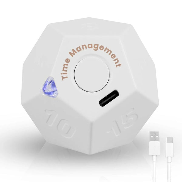 Cube Timer 450mAh Rechargeable Mini Time Management Cube Dodecagon Time Ball