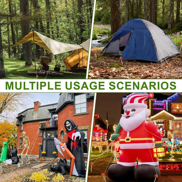 8Pcs Tent Pegs Heavy Duty Screw Steel In Ground Camping Outdoor Stakes Nails