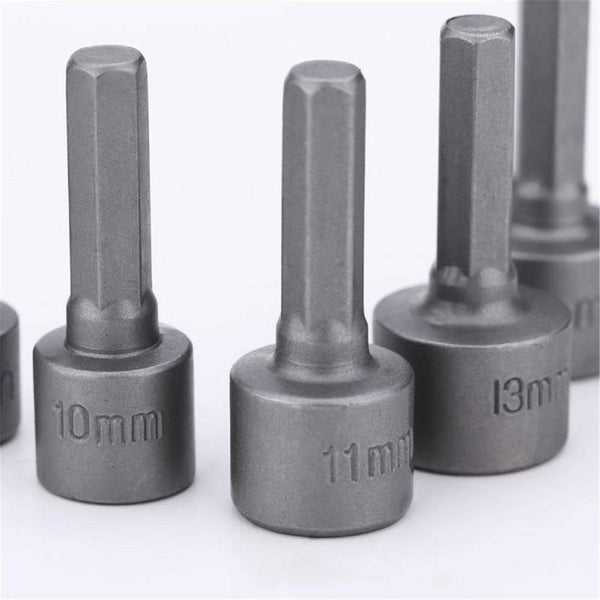 9PCS Power Nut Driver Drill Bit Set Metric Socket Wrench Screw 1/4