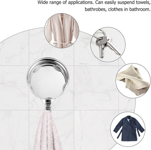 10X Vacuum Suction Hooks for Bathroom Punch Hanger for Towels and Cl10pcs Vacuum Suction Hooks for Bathroom Kitchen & Bedroom | Strong Wall Mounted Hangersothes Strong
