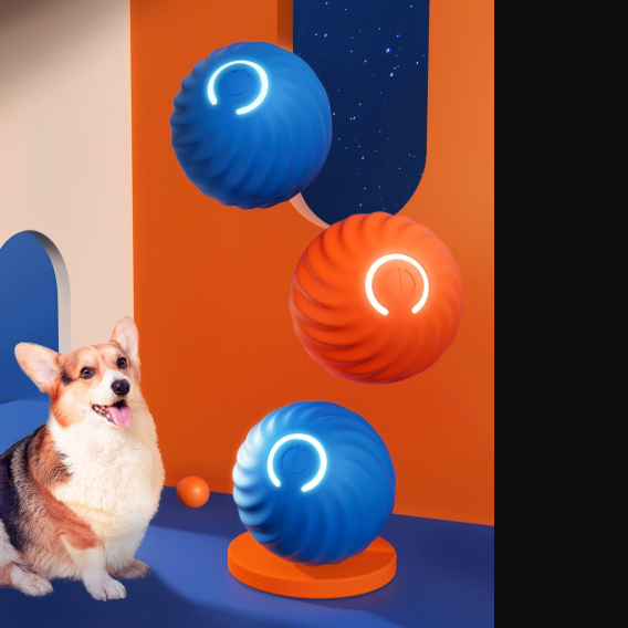 Electric Cat Dog Toy Automatic Rolling Ball Bouncing Smart Kitten Game