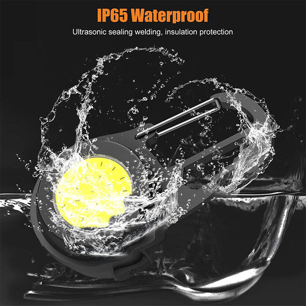 1/2x Pocket Torch COB Camping Rechargeable Keychain Work Light Mini Flashlight